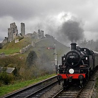 Buy canvas prints of Arriving at Corfe Castle by Mike Streeter