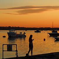 Buy canvas prints of Sunset at Mudeford Quay by Mike Streeter