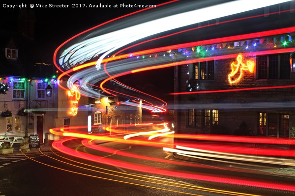 Christmas light trails Picture Board by Mike Streeter