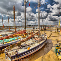 Buy canvas prints of The Old Colne Smack Boats by Marie Castagnoli