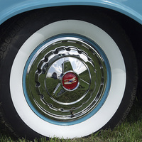 Buy canvas prints of  50's white wall Tyres by Marie Castagnoli