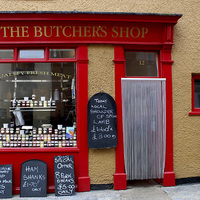 Buy canvas prints of    The Olde Butcher's Shop by Marie Castagnoli