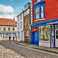 Buy canvas prints of Cobbled Streets Of Staithes  by Marie Castagnoli