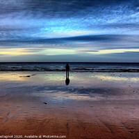 Buy canvas prints of A Tourist First Walk On A Yorkshire Beach  Gazing  by Marie Castagnoli