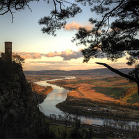 Buy canvas prints of Kinnoull Hill, Perth - sunset by Ian Potter