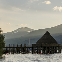 Buy canvas prints of The Crannog on Loch Tay, Kenmore by Ian Potter