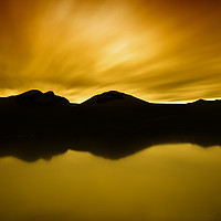 Buy canvas prints of Northumberlandia, naked woman dressed in golden cl by Tom Hibberd