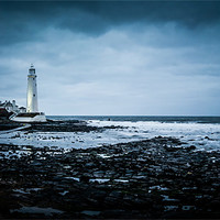 Buy canvas prints of St Marys Lighthouse Panorama by John Shahabeddin