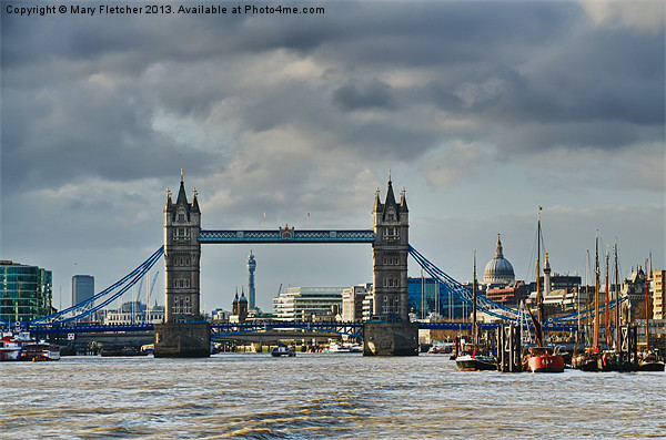 Tower Bridge, London Picture Board by Mary Fletcher