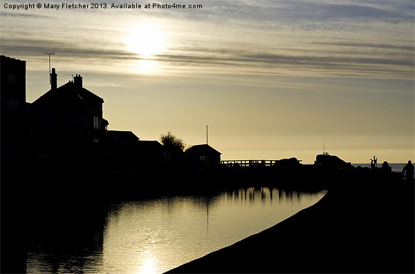 Evening over the Bude Canal Picture Board by Mary Fletcher