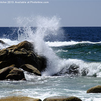 Buy canvas prints of Rough Seas and Rocks by Mary Fletcher