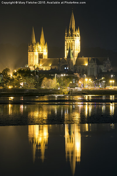  Truro Cathedral at night Picture Board by Mary Fletcher