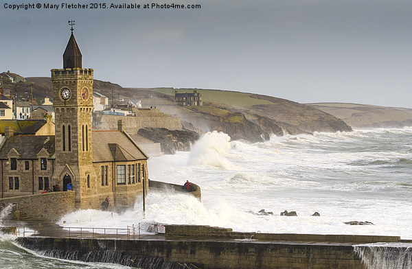 Porthleven Storm Picture Board by Mary Fletcher
