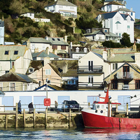 Buy canvas prints of  Painting of Looe, Cornwall by Mary Fletcher