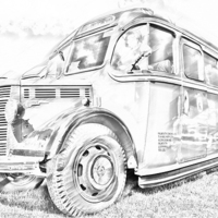 Buy canvas prints of  Old Fashioned Bus by Mary Fletcher