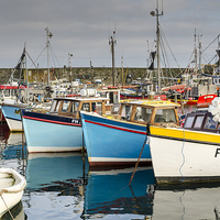 Buy canvas prints of  Fishing Boats in Mevagissey by Mary Fletcher