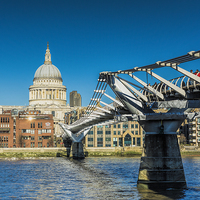 Buy canvas prints of  St Paul's Cathedral and the Millennium Bridge by Mary Fletcher