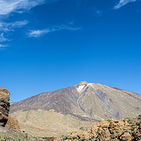 Buy canvas prints of Rock sculpture and Mount Teide, Tenerife by Mary Fletcher