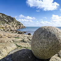 Buy canvas prints of Rock Ball on the Beach by Mary Fletcher