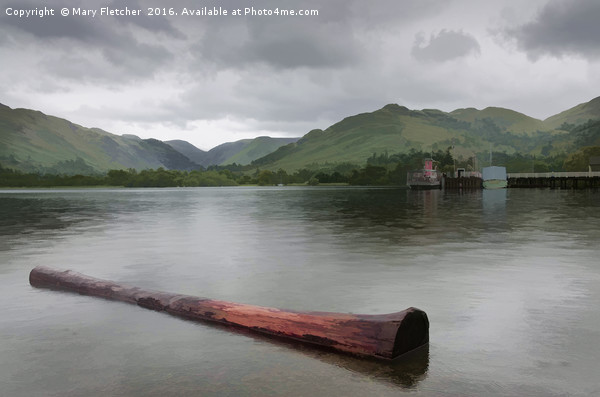 Ullswater Lake and Log Picture Board by Mary Fletcher