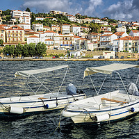 Buy canvas prints of Boats for Hire, Pylos by Mary Fletcher