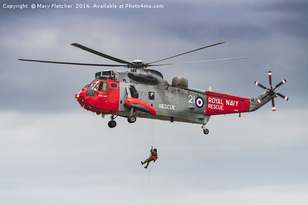 Royal Navy Rescue Helicopter Picture Board by Mary Fletcher