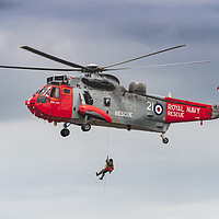 Buy canvas prints of Royal Navy Rescue Helicopter by Mary Fletcher