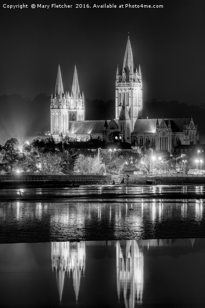 Truro Cathedral in Black and White Picture Board by Mary Fletcher