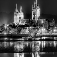 Buy canvas prints of Truro Cathedral in Black and White by Mary Fletcher