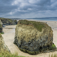 Buy canvas prints of Breakaway Cliffs, Gwithian by Mary Fletcher