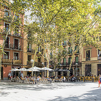 Buy canvas prints of Barcelona Square by Mary Fletcher