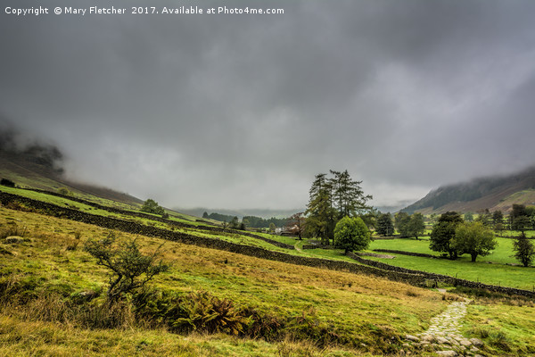 Mist in the Langdale Valley Picture Board by Mary Fletcher