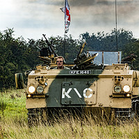 Buy canvas prints of British Armoured Personnel Carrier by Mary Fletcher