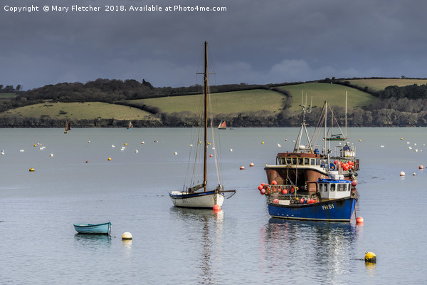 Mylor Fishing Boats Picture Board by Mary Fletcher