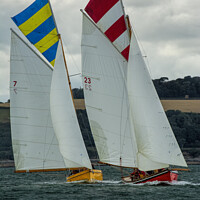 Buy canvas prints of Falmouth Working Boats by Mary Fletcher
