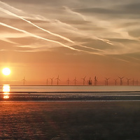 Buy canvas prints of Sunset on Crosby beach by James  Hare