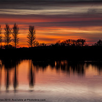 Buy canvas prints of Abberton Reservoir, Sunset by barry jones