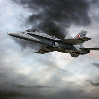 Buy canvas prints of  f18 hornet by Kelvin Rumsby