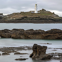 Buy canvas prints of godrevy lighthouse by Kelvin Rumsby