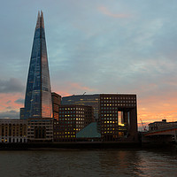 Buy canvas prints of sunset shard by Kelvin Rumsby
