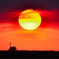 Buy canvas prints of Beautiful Red Sunset by Chris Wooldridge