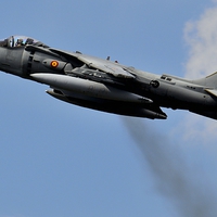 Buy canvas prints of  Harrier Jet in Vertical Hover by Chris Wooldridge