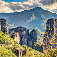 Buy canvas prints of The Roussanou Monastery in the Meteora, Greece by Constantinos Iliopoulos