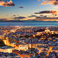 Buy canvas prints of Athens after sunset, Greece by Constantinos Iliopoulos