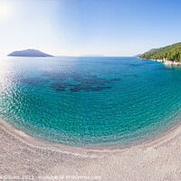 Buy canvas prints of The beach Kastani of Skopelos from drone, Greece by Constantinos Iliopoulos