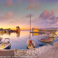 Buy canvas prints of The sunrise at the port of Nafpaktos, Greece by Constantinos Iliopoulos