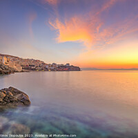 Buy canvas prints of The sunrise at Agios Nikolaos - Asteria - Vaporia beach in Syros by Constantinos Iliopoulos