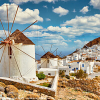 Buy canvas prints of The windmills at the village Pano Chora of Serifos island, Greec by Constantinos Iliopoulos
