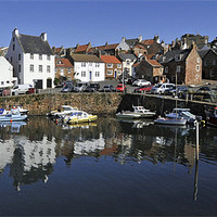 Buy canvas prints of Crail Harbour reflections by Peter Cope