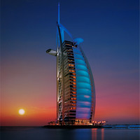 Buy canvas prints of Burj at Sunset by Peter Cope